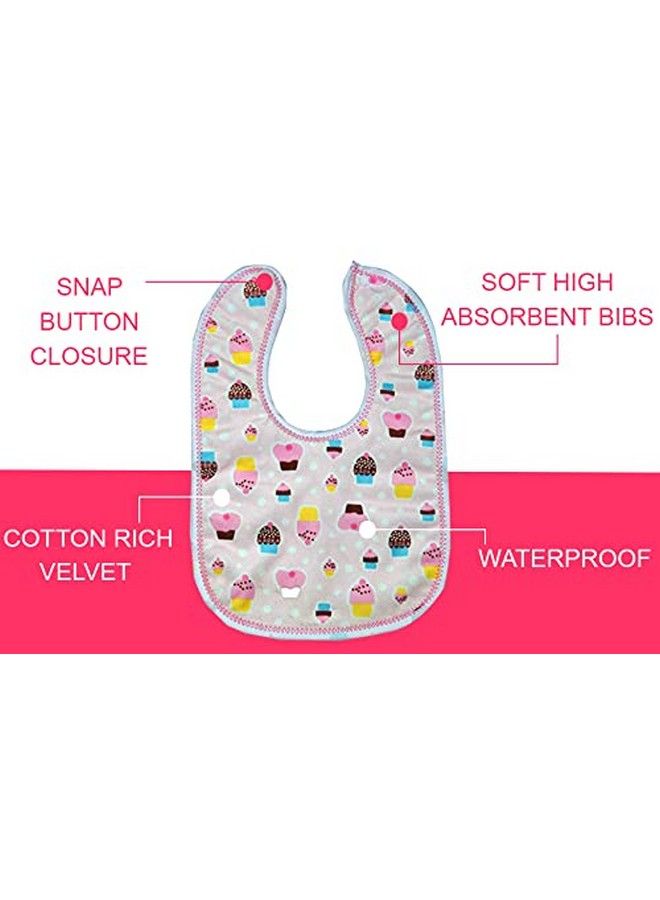 Tinny Tots Baby Waterproof Cotton Feeding Bibs Apron Reusable Durable Long Lasting For Babies Girls Boys Drool Bibs With Snaps Set Combo (Pack Of 6) - Image 4