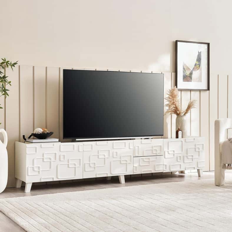 NEVADA TV UNIT UP TO 80 INCHES - WHITE - Image 1