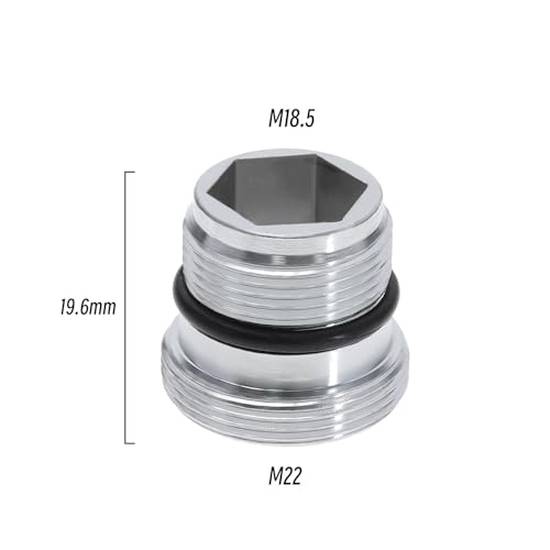 Micro Traders محولات ميكرو 2 قطع M18.5-M22 ذكر إلى ذكر متوافق مع إيكيا ومتوافق مع جروهي ومتوافق مع نيبيرل محول صنبور TJ محول نحاسي - Image 4