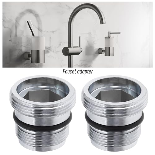 Micro Traders محولات ميكرو 2 قطع M18.5-M22 ذكر إلى ذكر متوافق مع إيكيا ومتوافق مع جروهي ومتوافق مع نيبيرل محول صنبور TJ محول نحاسي - Image 2