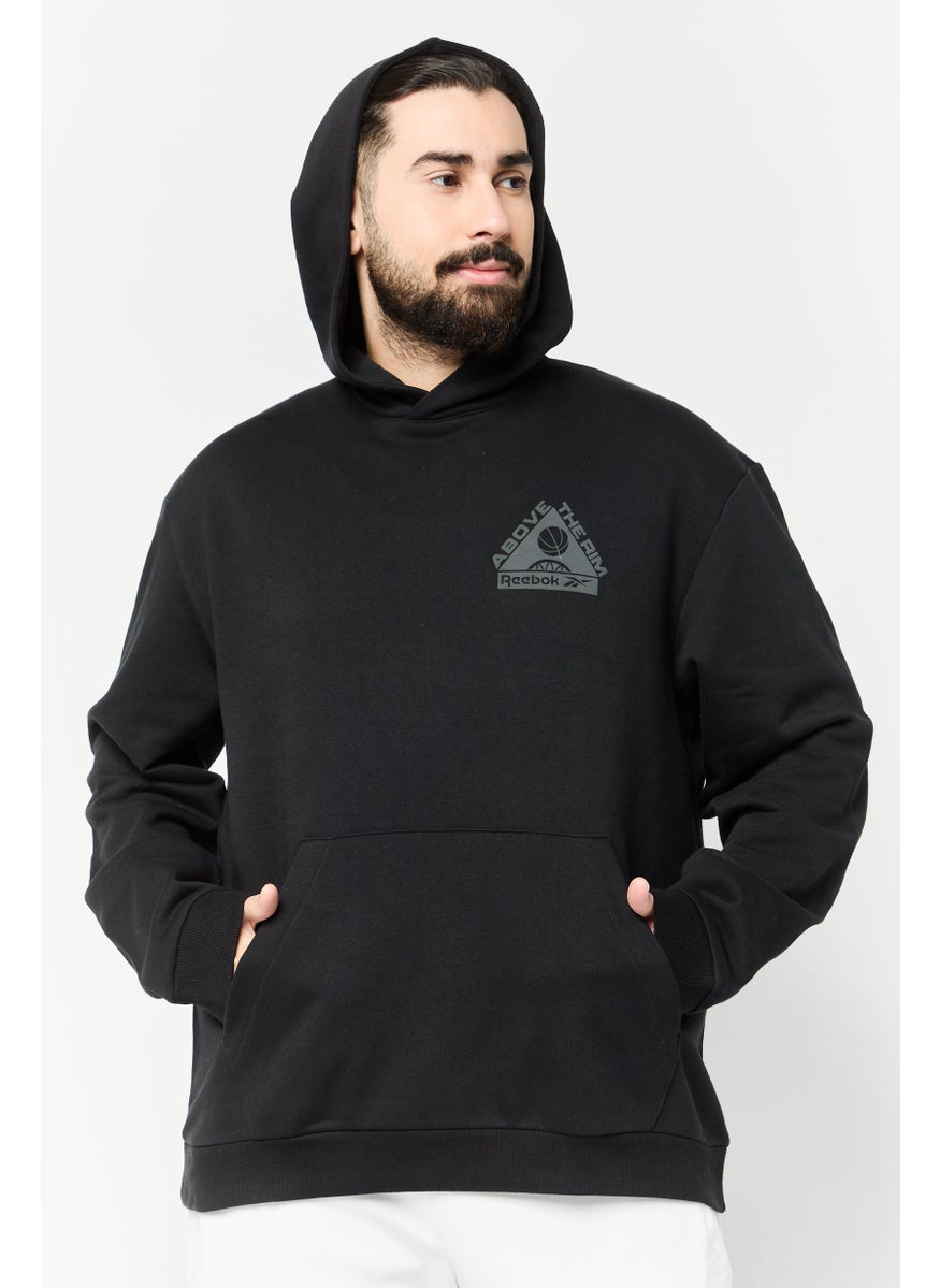 Reebok Men Sportswear Fit Long Sleeve Basketball Hoodie, Black  - Image 1