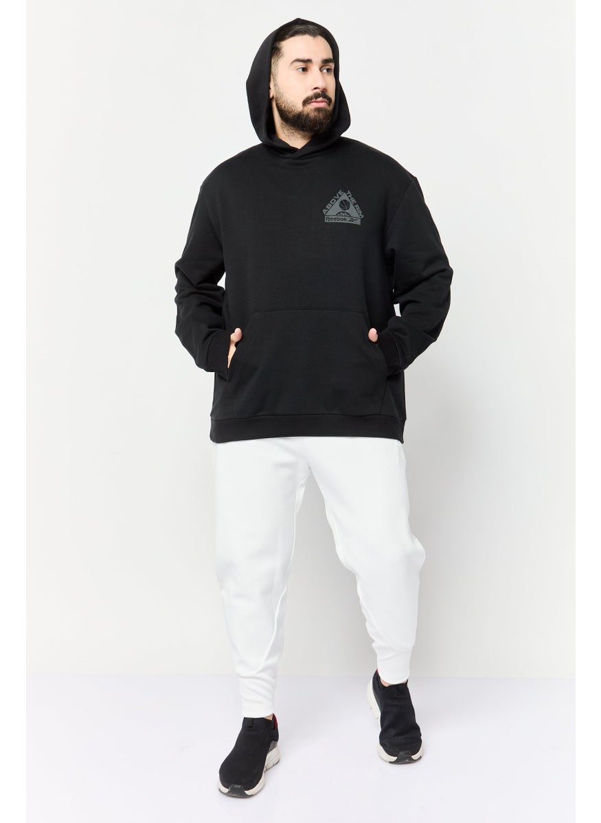Reebok Men Sportswear Fit Long Sleeve Basketball Hoodie, Black  - Image 2