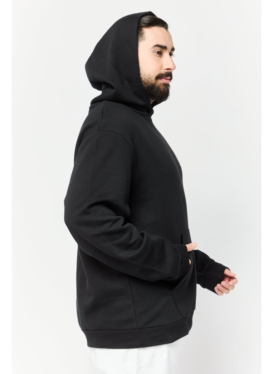 Reebok Men Sportswear Fit Long Sleeve Basketball Hoodie, Black  - Image 4