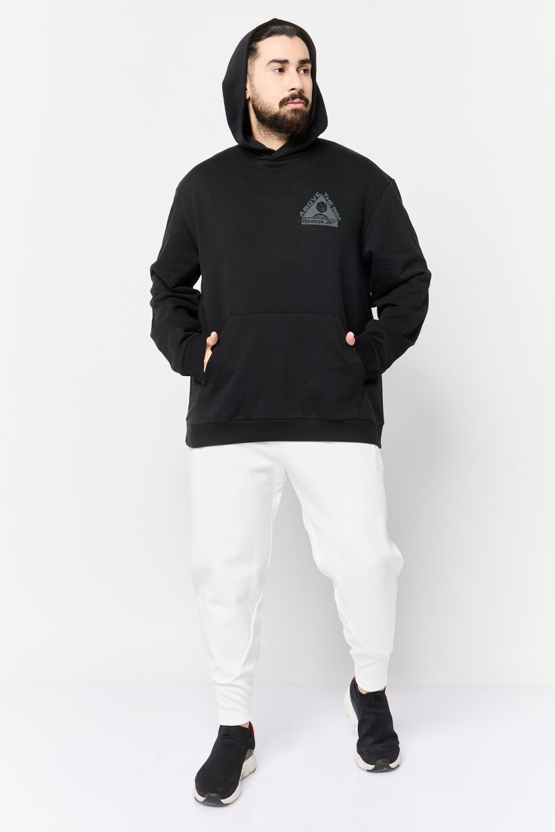 Reebok Men Sportswear Fit Long Sleeve Basketball Hoodie, Black - Image 2