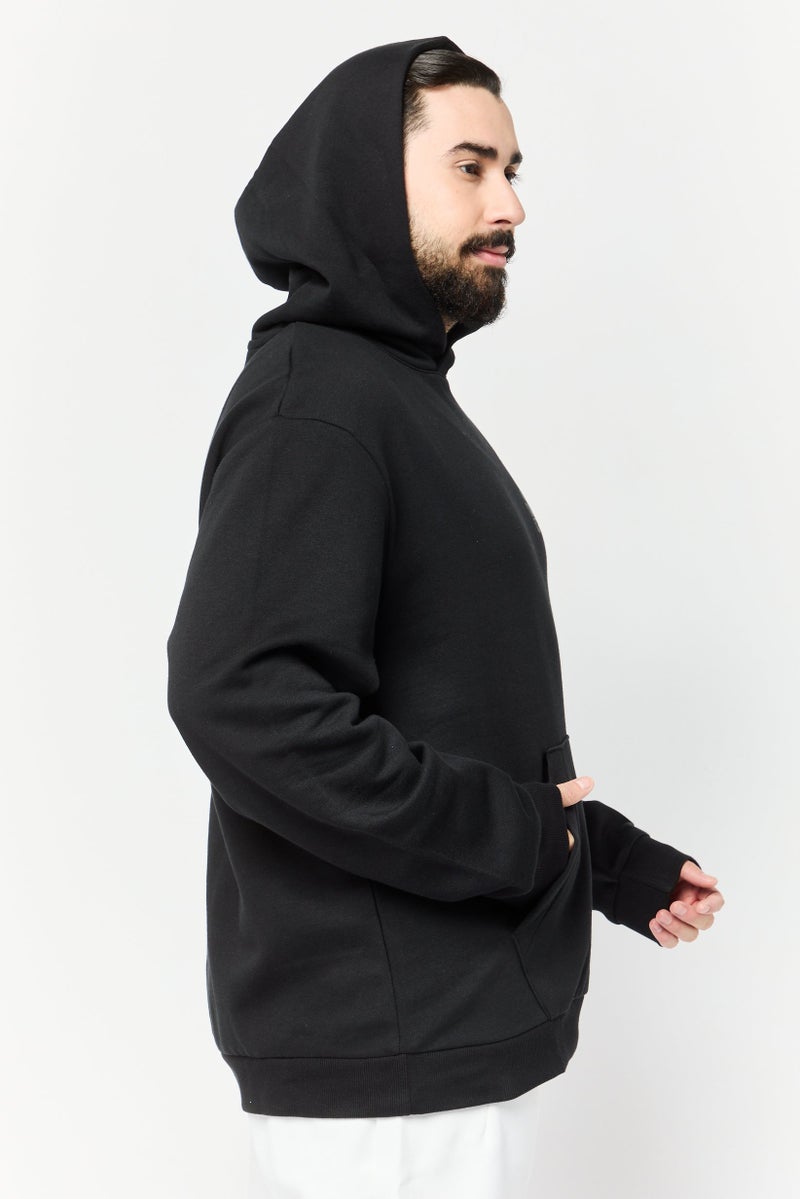 Reebok هودي كرة سلة طويل الأكمام للرجال، أسود - Image 2