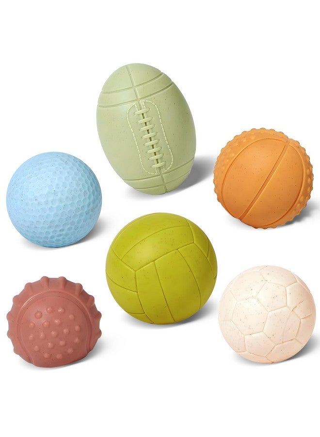 ROHSCE Bath Toys, Soft Sport Sensory Balls for Toddlers Boys Girls No Hole Wheat Straw Soft Montessori Toys for Babies 6 Months+, Swimming Pool Beach Shower Baby Toys - Image 1
