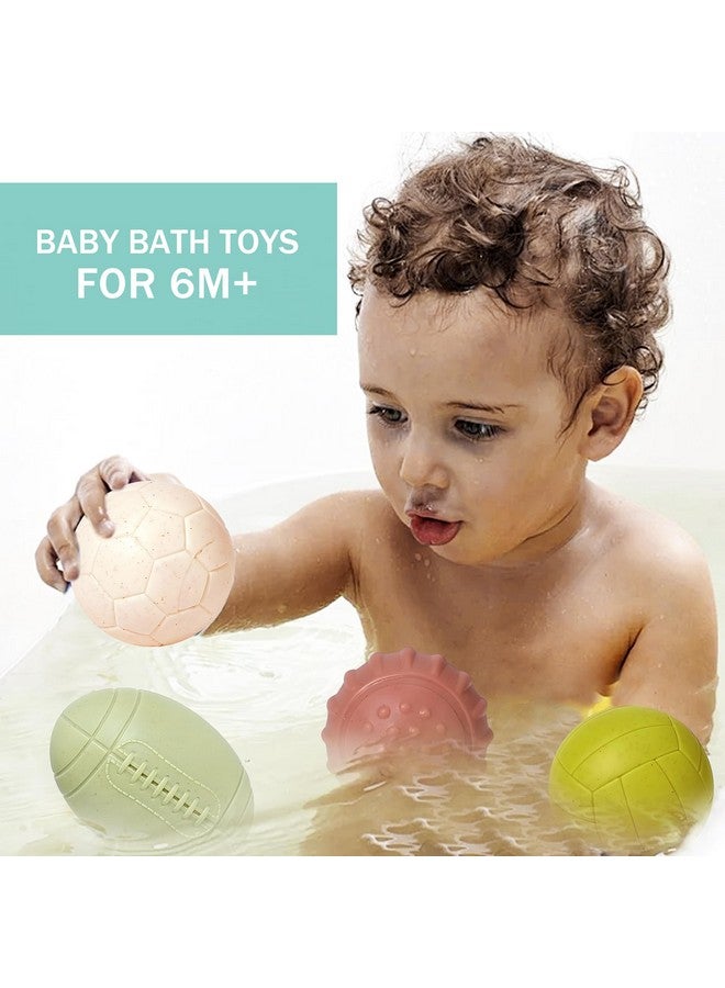 ROHSCE Bath Toys, Soft Sport Sensory Balls for Toddlers Boys Girls No Hole Wheat Straw Soft Montessori Toys for Babies 6 Months+, Swimming Pool Beach Shower Baby Toys - Image 4