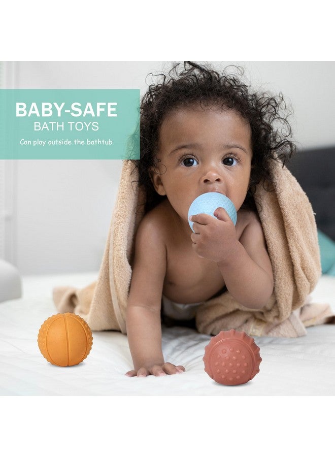 ROHSCE Bath Toys, Soft Sport Sensory Balls for Toddlers Boys Girls No Hole Wheat Straw Soft Montessori Toys for Babies 6 Months+, Swimming Pool Beach Shower Baby Toys - Image 3