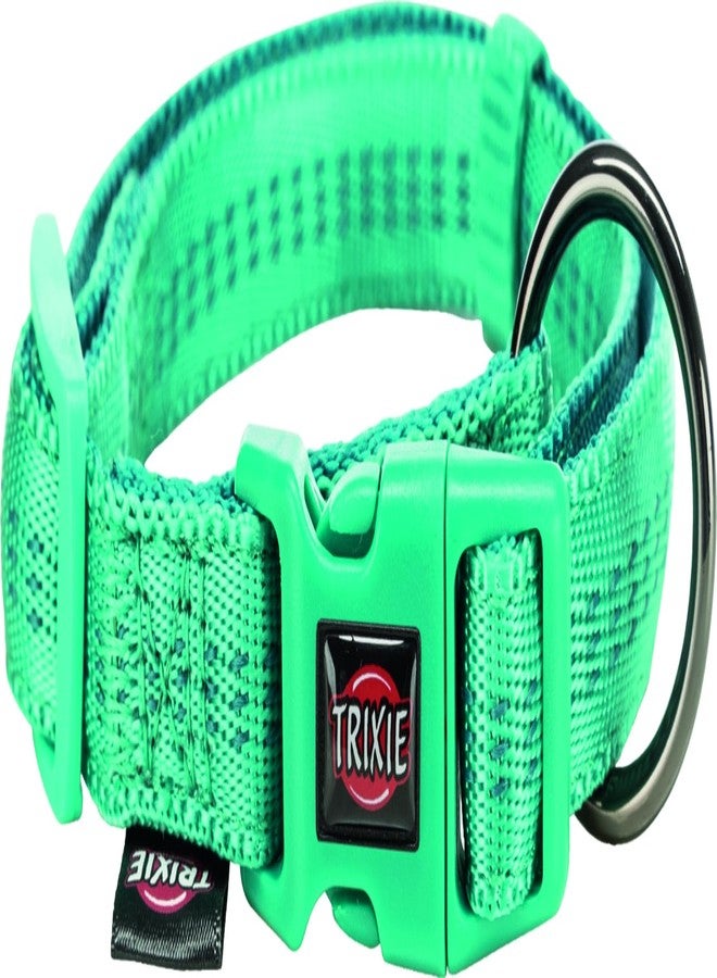 طوق تريكسي فائق العرض ممتاز، طوق نايلون قابل للتعديل للكلاب مع مشبك بلاستيكي، متين ومقاوم للتمزق، مفيد في التدريب الأساسي لكلبك (ML، أزرق محيطي/بترولي)