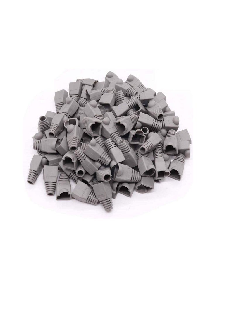 Ethernet RJ45 Cable Connector Boots Silicon Cover Strain Relief Boots CAT5 CAT5E CAT6 CAT6E (Grey - Pack of 100)  - Image 2