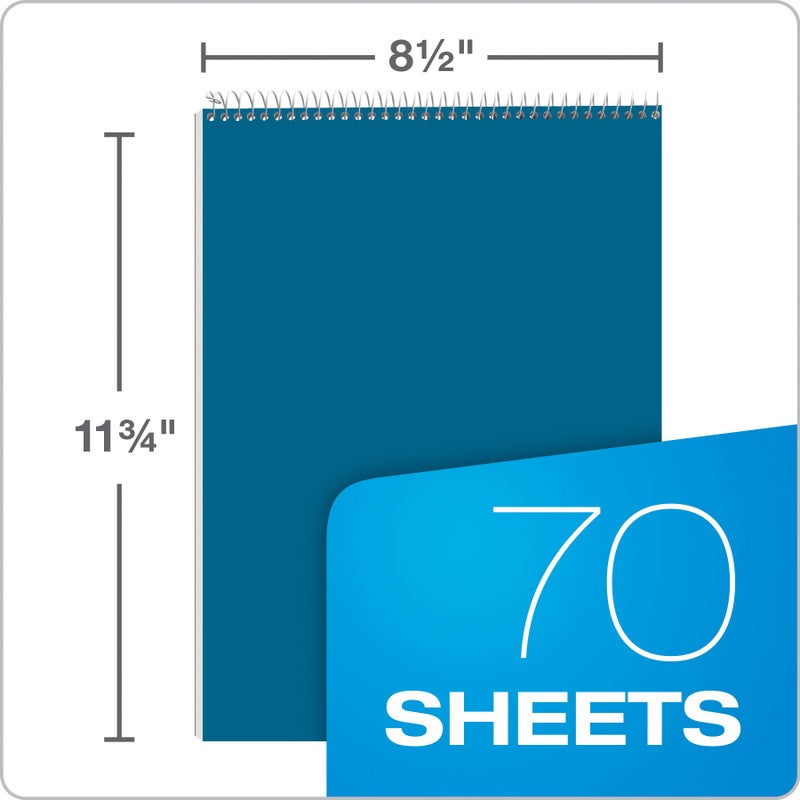 TOPS Docket Quadrille Pad, Wire Bound, 8-1/2 x 11-3/4 Inches, Quad Rule (4 x 4), White Paper, Black Covers, 70 Sheets per Pad (63801) - Image 3