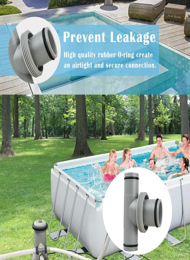 Aowalen Pool Hose Connector, 1.5" to 1.5" T-Joint Pool Hose Adapter for Above Ground Swimming Pool Filter Pump and Pool Vacuum, 3 Way Pool Pump Connectors Replacement Parts (1.5" to 1.5" T Joint) - Image 3
