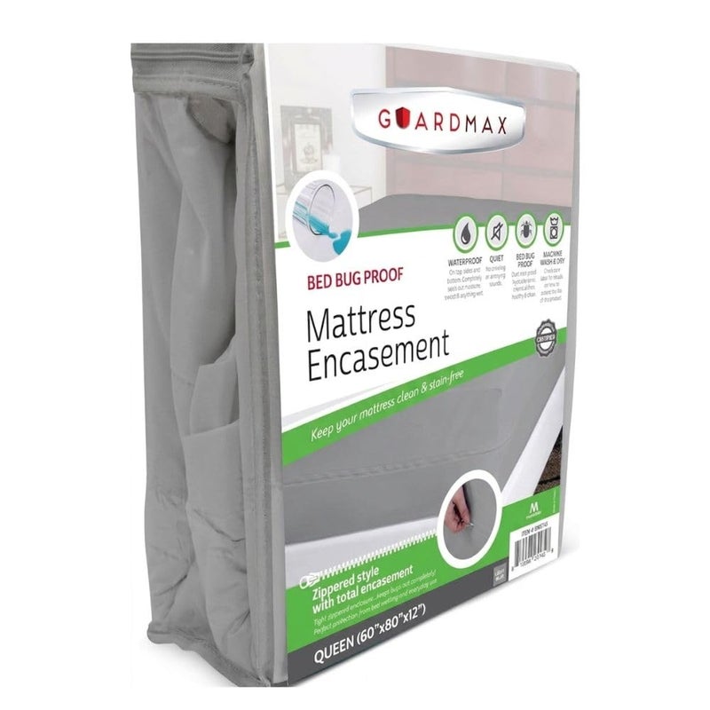Guardmax Queen Mattress Encasement with Zipper Waterproof Bed Bug Proof and Dust Mite Proof Mattress Protector for Queen Size Bed up to 12 Deep Zippered All Around Jersey Knitted Mattress Cover - Image 2