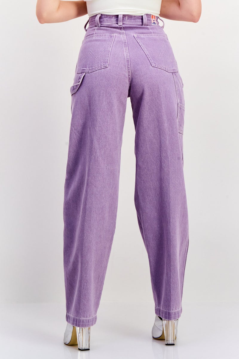 Women Regular  Fit High Rise Straight Leg Jeans, Purple