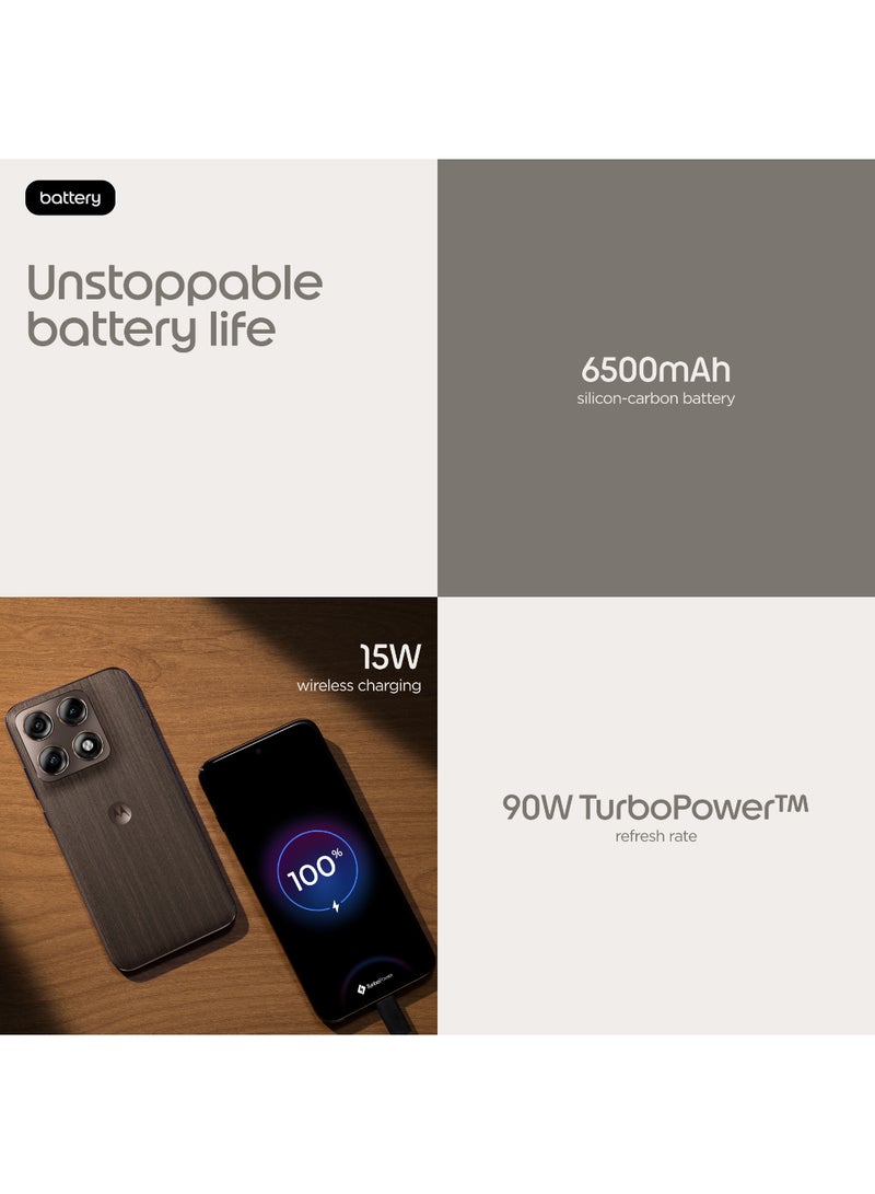 موتورولا Edge 70 Pro Dual SIM 5.5G PANTONE Chicory Coffee 12GB RAM 512GB + 1 Year Screen Damage Protection - Middle East Version - Image 4
