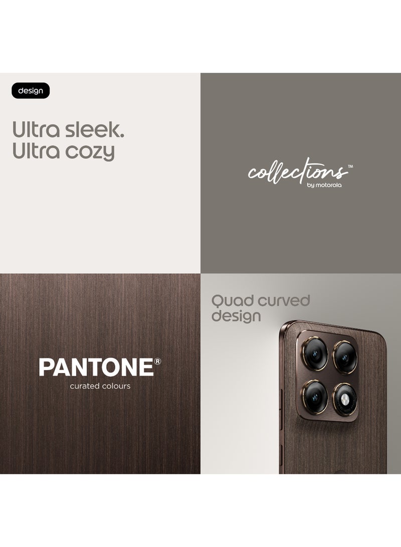 موتورولا Edge 70 Pro Dual SIM 5.5G PANTONE Chicory Coffee 12GB RAM 512GB + 1 Year Screen Damage Protection - Middle East Version - Image 2