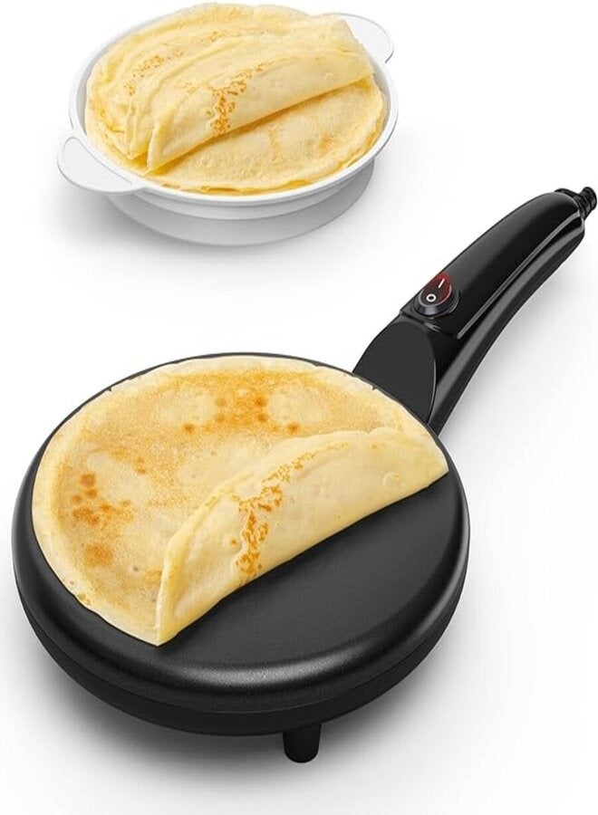 showkah Electric Crepe Maker Non-Stick Pancake Maker, Portable Crepe Maker with Whisk and Bowl, Dosa Maker - Image 1