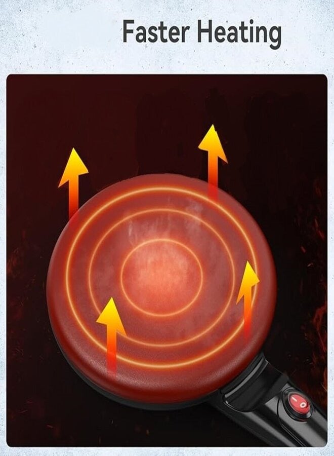 showkah Electric Crepe Maker Non-Stick Pancake Maker, Portable Crepe Maker with Whisk and Bowl, Dosa Maker - Image 3