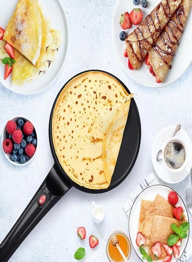 showkah Electric Crepe Maker Non-Stick Pancake Maker, Portable Crepe Maker with Whisk and Bowl, Dosa Maker - Image 5