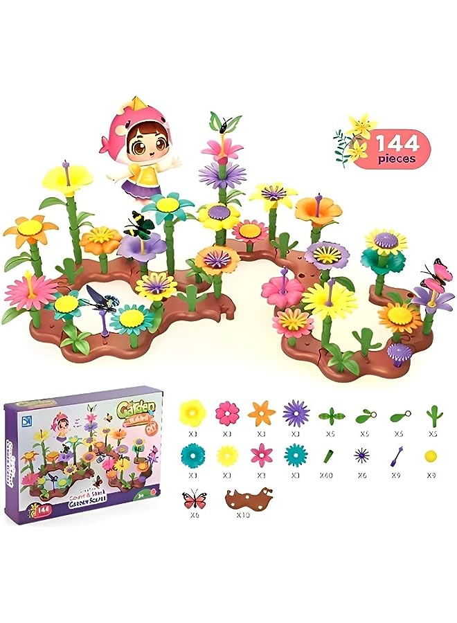 IAF Colored Flowers Assembling (144) pcs, Development Thinking for Toddlers Kids, Early Learning Toys, for Age 3+ Year Old, Fun & Perfect Gift - Image 1