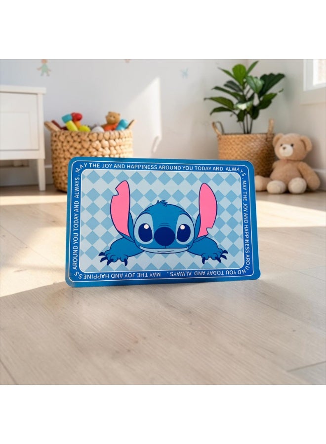 Small Rectangular Cartoon Floor Mat – Blue Printed Design for Bathroom, Bedroom Entrance & Bedside - Image 2