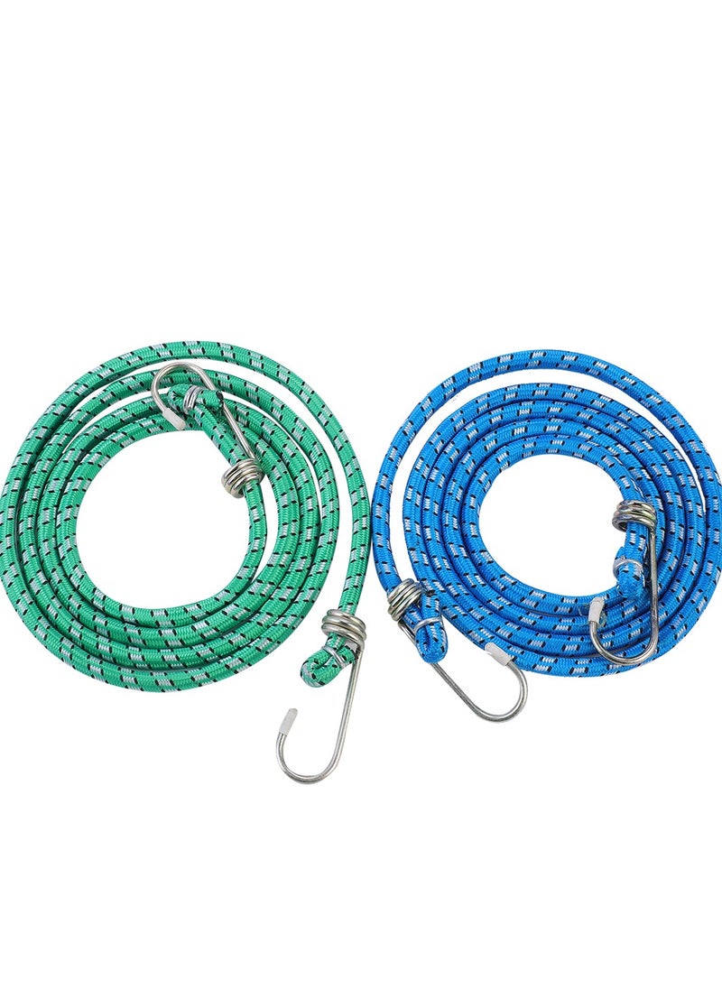 LAWAZIM - Rope Set - 2-Piece, 8mm x 1.5m - Elastic Bungee Cord with Metal Hooks, Knot-Resistant and Reusable - Ideal for Securing Luggage, Storage, Transport, and Outdoor Use - Image 1