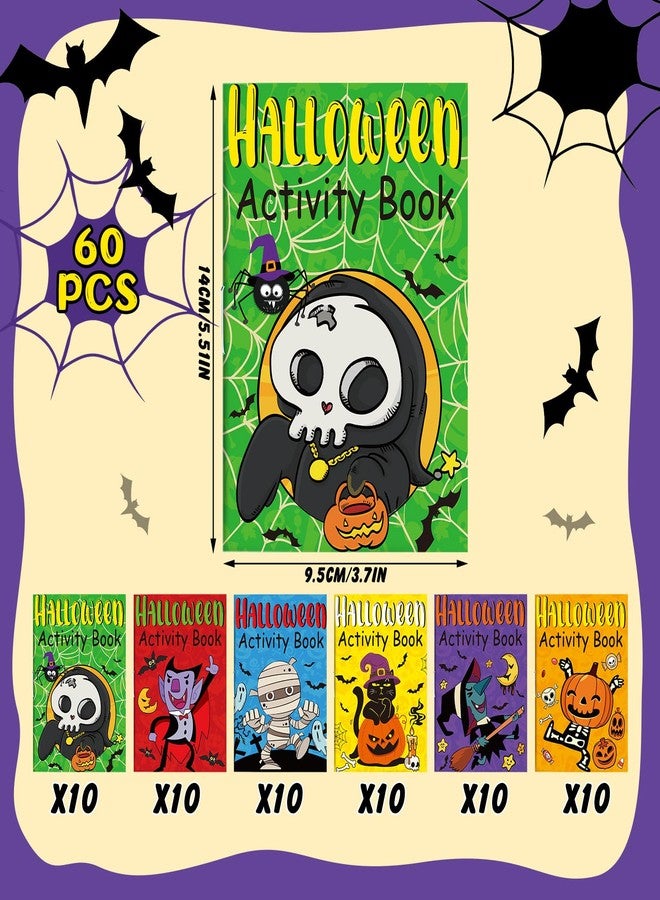 Maitys 60 Pcs Halloween Activity Books for Kids Mini Challenging Activities Fun and Games Include Mazes, Word Search, Word Scramble, and More for Halloween Party Gifts Bag Stuffers - Image 2