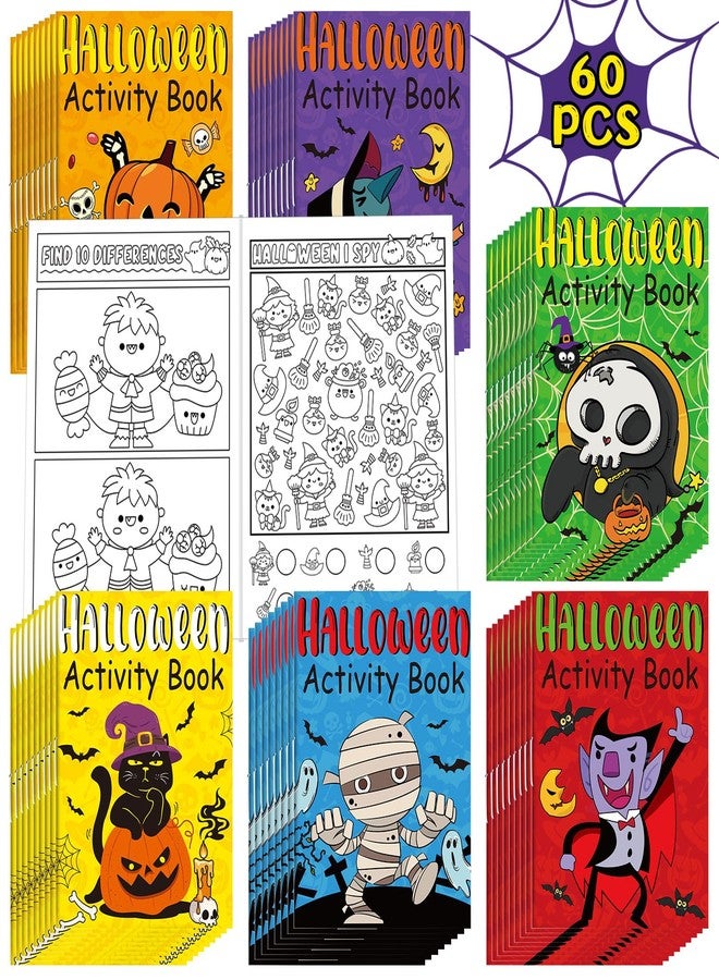 Maitys 60 Pcs Halloween Activity Books for Kids Mini Challenging Activities Fun and Games Include Mazes, Word Search, Word Scramble, and More for Halloween Party Gifts Bag Stuffers - Image 1