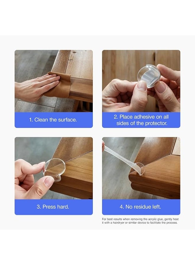 واقيات زوايا الأثاث - 12 قطعة شفافة لحماية الأطفال من الحواف الحادة - Image 5