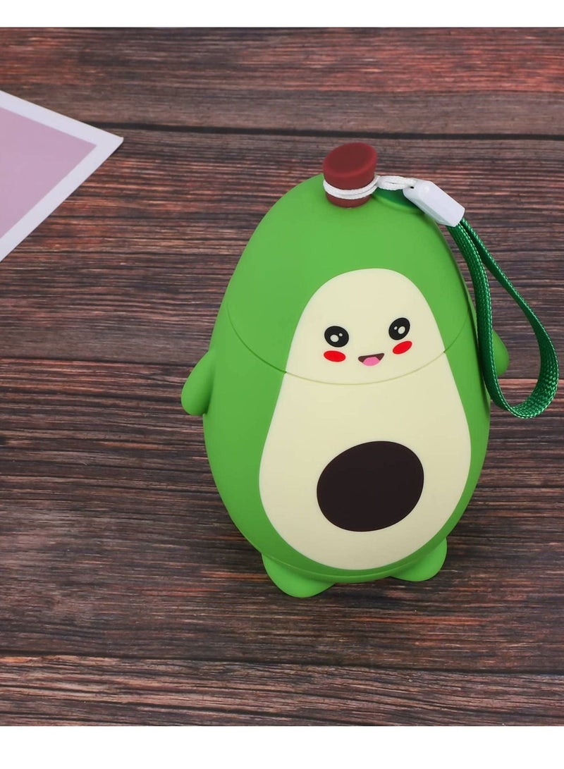 واي آند دي Cute Portable Water Cup, Cartoon Avocado Glass Double Layer Student Simple Fresh Mori, Travel Mug Tea Bottle Coffee Flask, Born for Girls And Ladies, Green - Image 2
