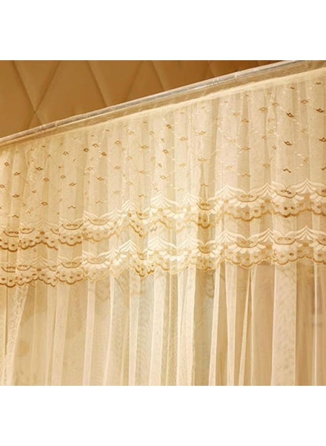 Home textile mosquito net, fishing rod telescopic rail mosquito net, double thickness U-shaped mosquito net, 1.5*2.0m (thick 32mm tube)