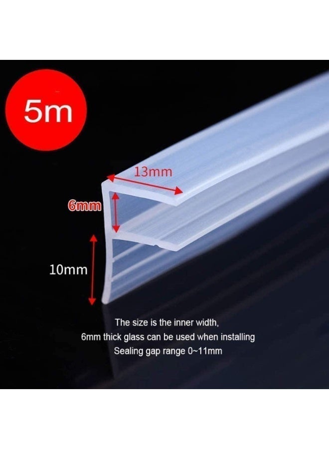 دش باب الزجاج ختم, مطاط بلاستيك دش شاشة ختم الشريط, بلا إطار دش باب ختم الشريط, ل 6 مم زجاج حمام مقاوم للماء شريط السيليكون غرفة دش شرفة شريط الزجاج الأمامي - Image 2