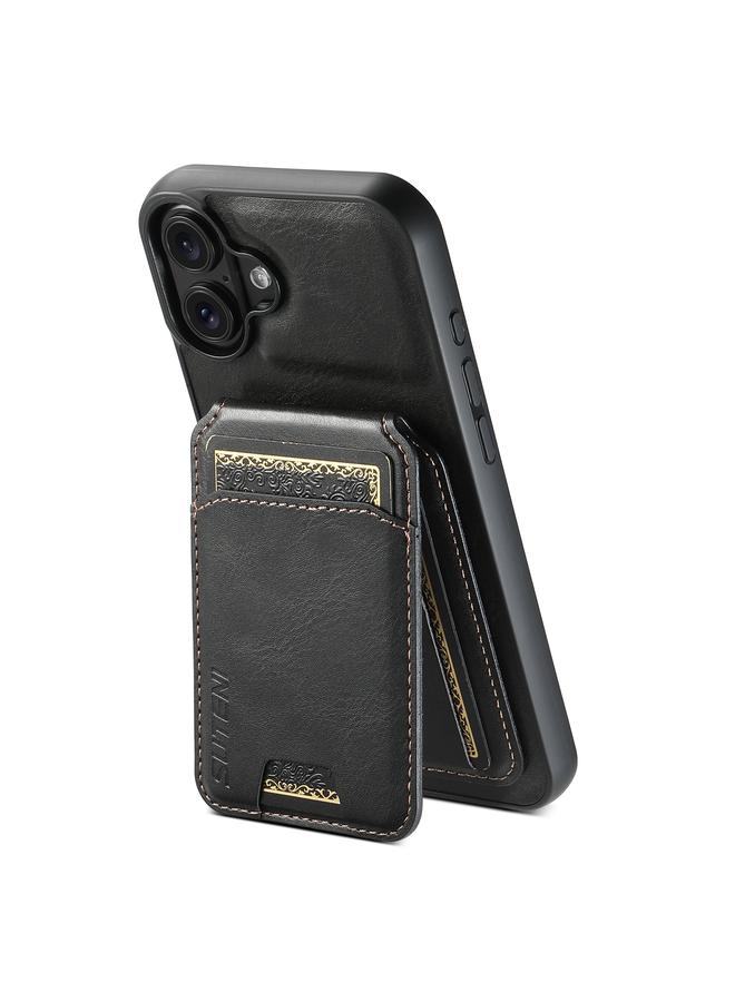 Suteni Case For iPhone 16 H02 Leather Wallet Stand Back Phone Case - Image 1