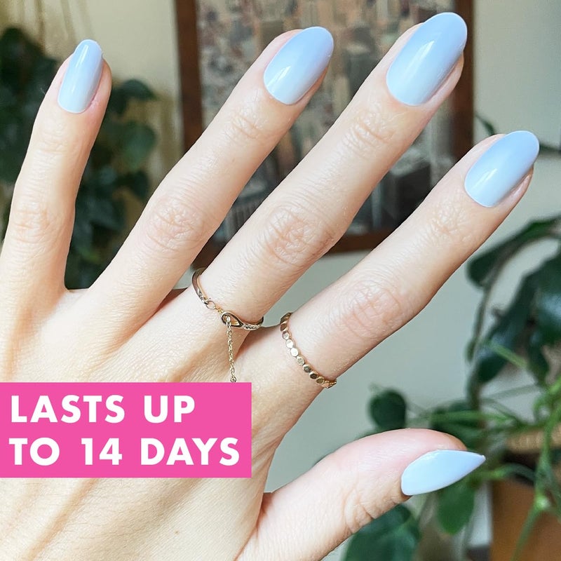 Olive & June Instant Mani Press-On Nails (Glue) | 42 Fake Nails, 21 Sizes | Non-Toxic, Long-Lasting Recycled Materials Realistic Look | Spring Flowers & Patterns |Medium, Almond | BP Ombre - Image 3