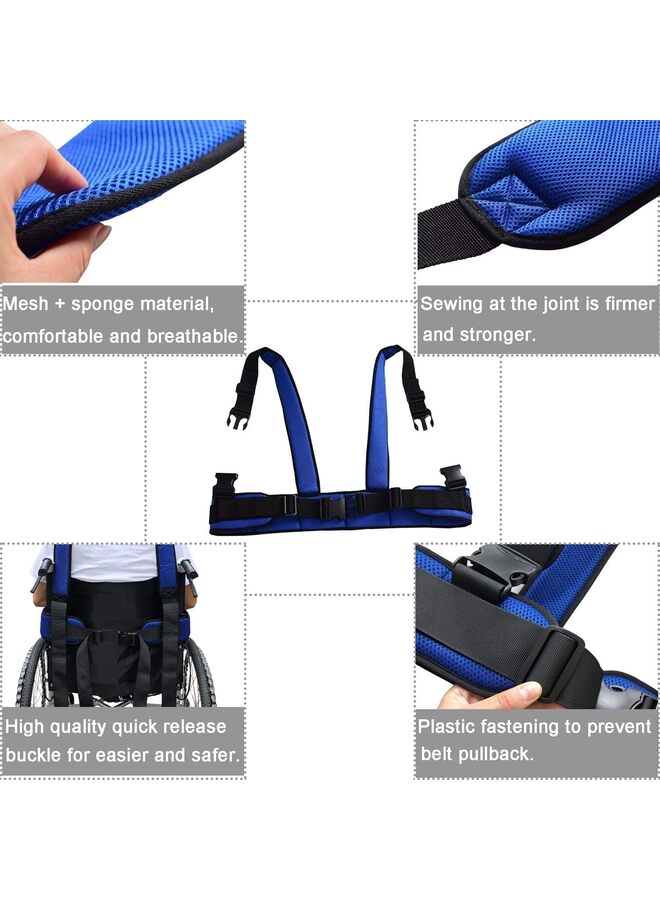 Wheelchair Seat Belt Torso Support Vest for Patient, Elderly & Disabled, Adjustable Full Body Harness Prevent Tilting or Falling & Keep User Upright, Chest Waist Band with Easy Release - Image 2