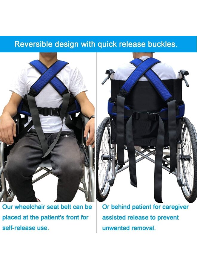 Wheelchair Seat Belt Torso Support Vest for Patient, Elderly & Disabled, Adjustable Full Body Harness Prevent Tilting or Falling & Keep User Upright, Chest Waist Band with Easy Release - Image 4