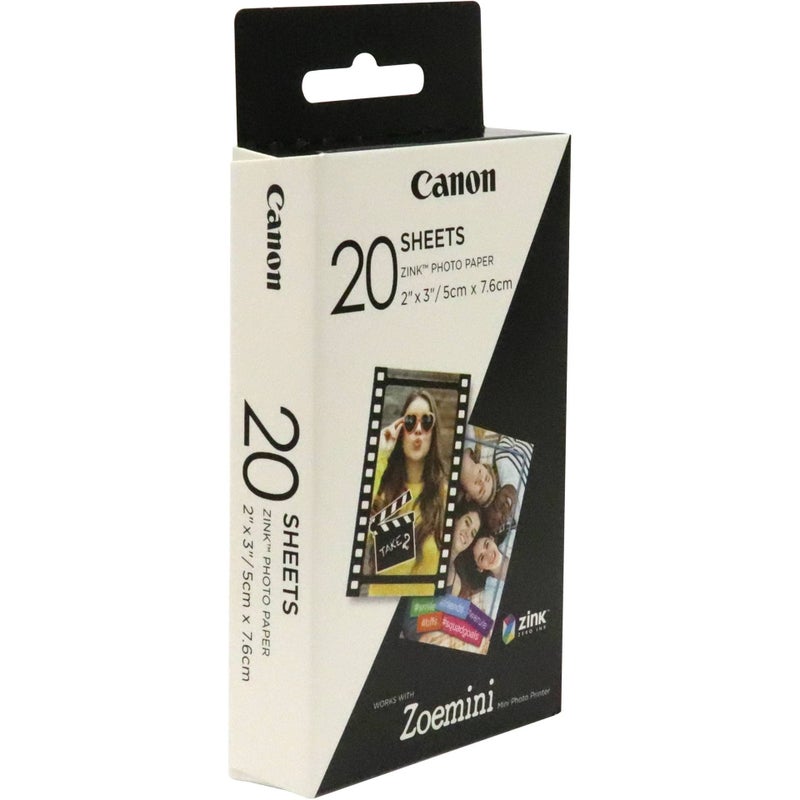 Canon Zink Photo Paper Pack  20 Sheets  White  2"" X 3"". (3214C001) - Image 2
