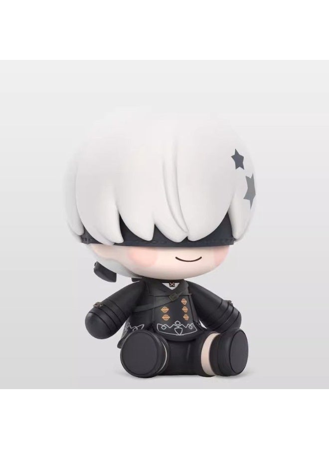 NieR Automata Figure Set 2 Pcs, 2B & 9S Cute Chibi Sitting PVC Dolls, Game Character Desk Decor Couple Gift(Height:6 cm) - Image 2