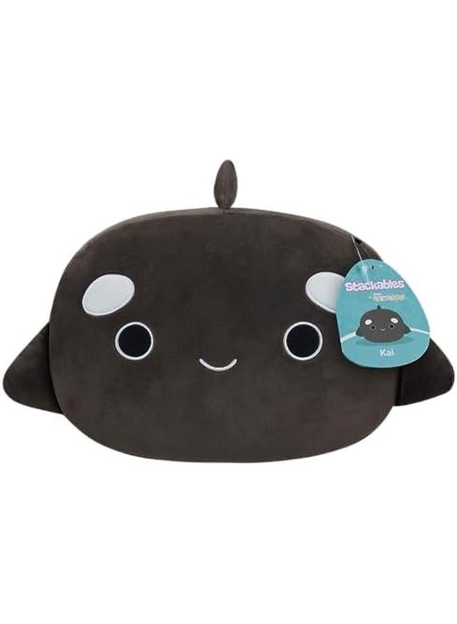 سكويش مالوز قطيفة متوسطة الحجم 12 بوصة سكويشميلو كاي بلاك أوركا قابلة للتكديس - Image 4