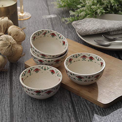 miah decor Miah Décor Handcrafted Ceramic Stoneware Dinner Bowls/Katori/Dessert Bowls Set-Pack of 4| Microwave,Dishwasher & Oven Safe |260 ml)|MD-271 - Image 1
