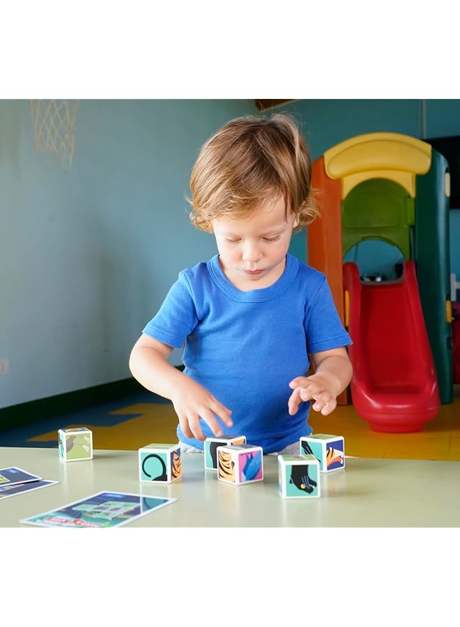 GEOMAG Magicube Printed Jungle Animals + Cards Stem & Educational Magnet Toys Made In Switzerland 100% Recycled Plastic Open Ended Toys Contruction Toys 1Yr+ - Image 2