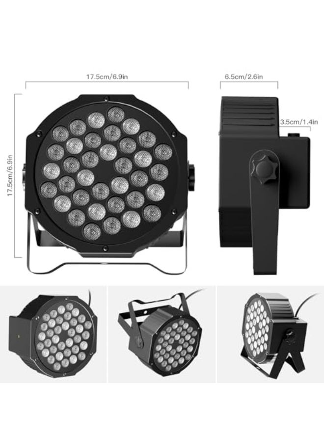UKing LED Par Lights DJ Stage Light RGB 36 LED with Sound Activated Remote Control DJ Uplighting for Wedding Party Club Christmas Stage Lighting (2 Packs) - Image 5