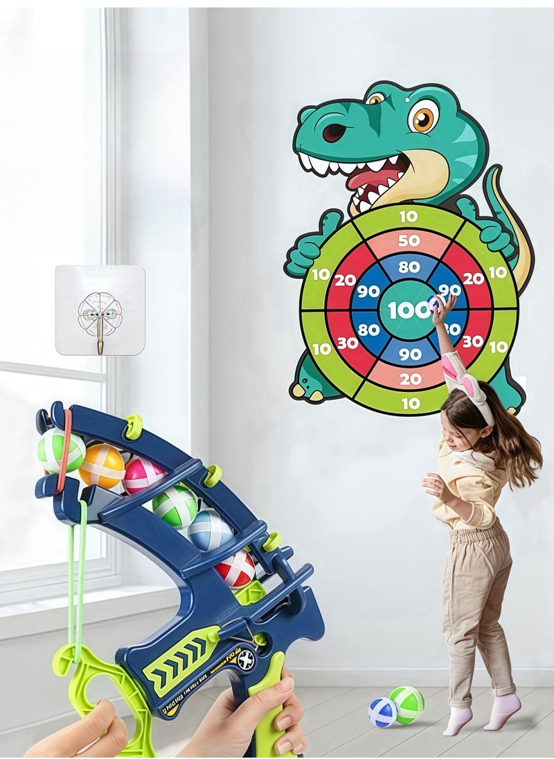 Target Shooting Games Kids Toys, Archery Toy Set, Safe Shooting Games Toys, 1 Dinosaur Bow and Arrow with 5 Sticky Balls for 4 5 6 7 8 9 Years Old Boys Girls Toy Set Gift  - Image 1