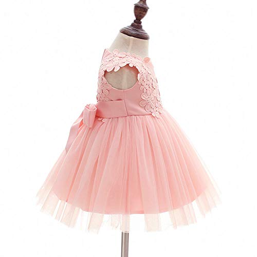 Moon Kitty Baby Girl Dress Christening Baptism Gowns Flower Girl Dress, Pink, 12 - Image 3