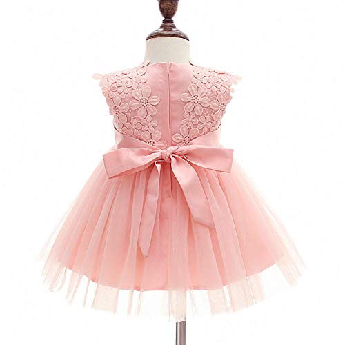 Moon Kitty Baby Girl Dress Christening Baptism Gowns Flower Girl Dress, Pink, 12 - Image 4