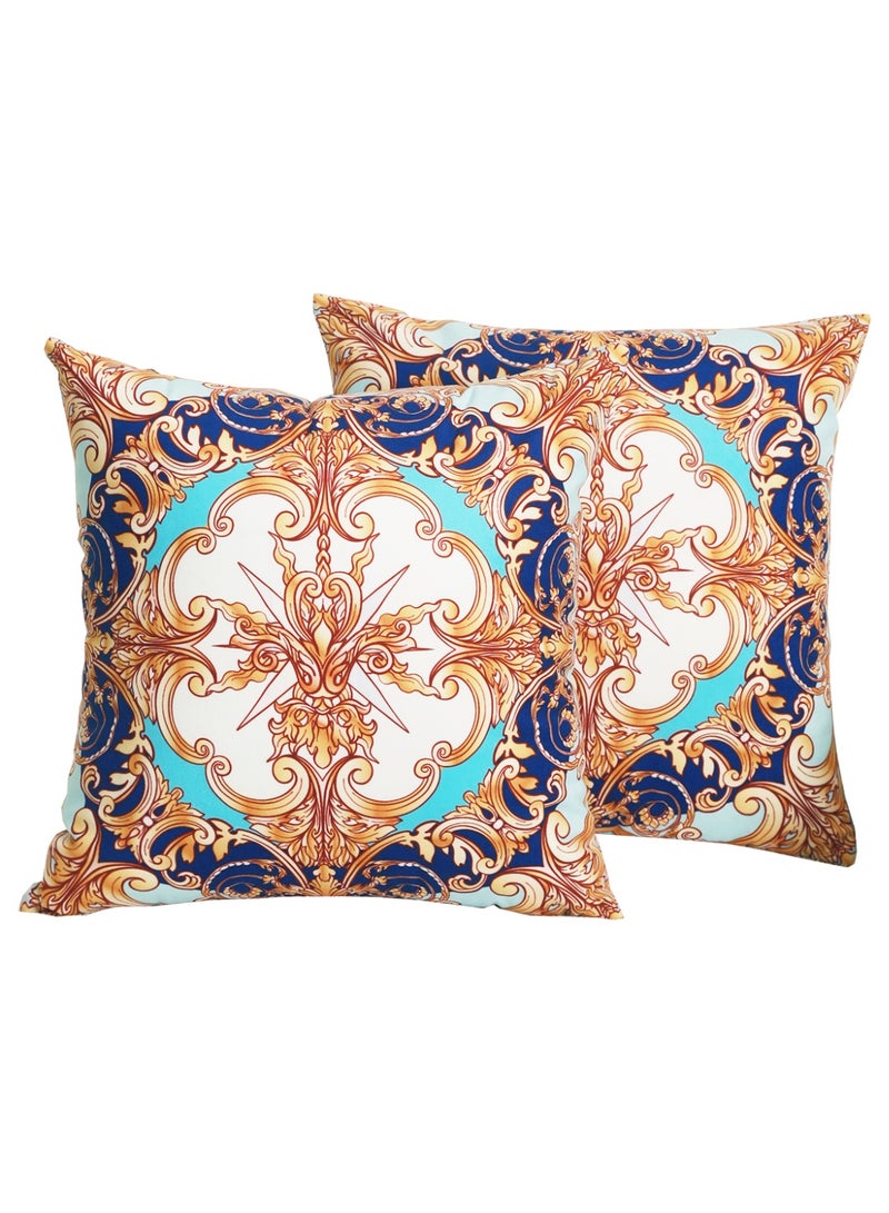 Luxury Velvet Cushion Covers Set of 2, 45x45 cm Throw Pillow Cover, Classic Retro Geometric Abstract Decorative Couch Pillow Case, For Living Room Sofa Car Couch Pillowcases（Double sided pattern） - Image 1