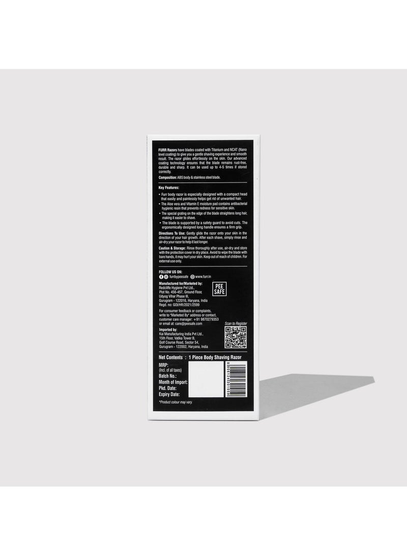 Furr Furr Body Shaving Razor For Women, Equipped with Vitamin E & Aloe Vera Pad, Advanced Nano coated, reusable for all skin types, Made in Japan  - Image 3
