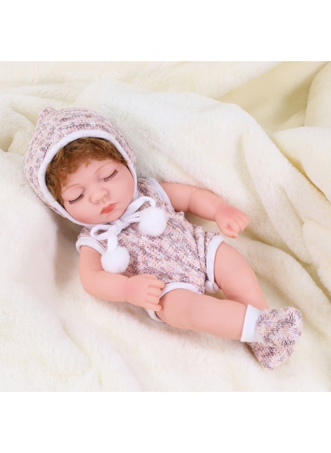 xozgdovg Reborn Doll 30cm Realistic Closed-Eye Baby Doll - Perfect Bath and Dress-Up Toy 