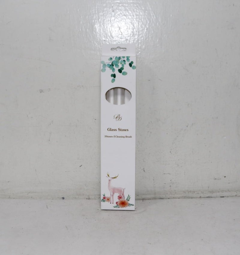 B&D Reusable Glass Drinking Straws Set