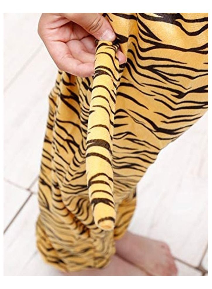 Brain Giggles Tiger Animal Plush Costume Design Carnival Party Jumpsuit for Kids Boys and Girls Large - Image 4